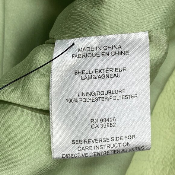 Theory Women’s Lamb Leather Biker Jacket – Lime Green - Picture 2 of 11